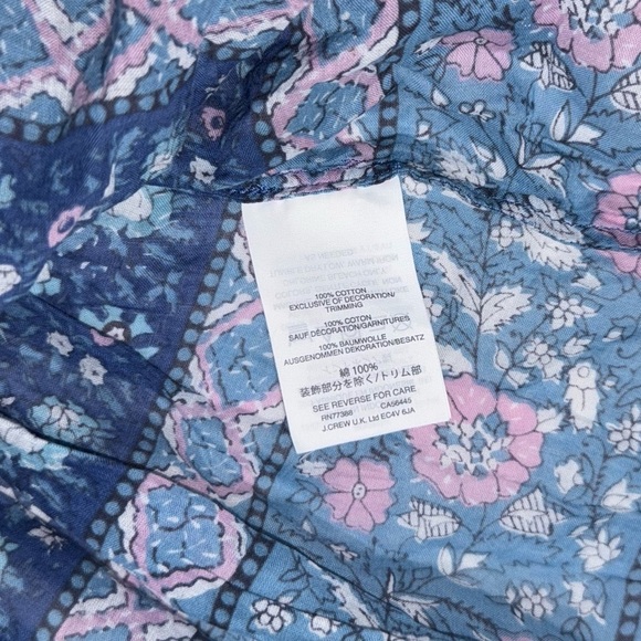 J. Crew Vintage Blue Floral Strapless Midi Dress size medium - Picture 7 of 8